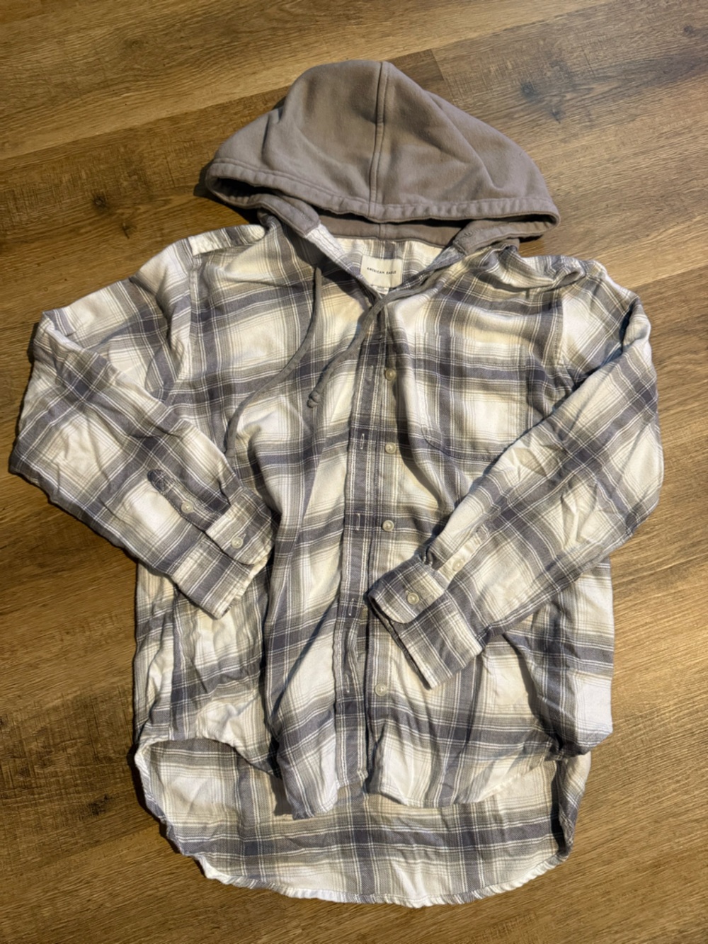 American Eagle Hooded Flannel Shacket